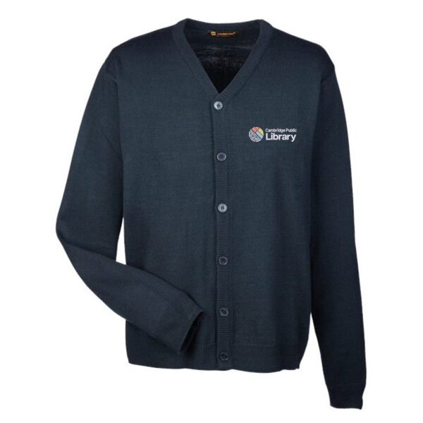 Embroidered Men's V-Neck Button Cardigan Sweater Thumbnail