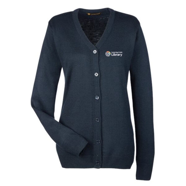 Embroidered Women's V-Neck Button Cardigan Sweater Thumbnail