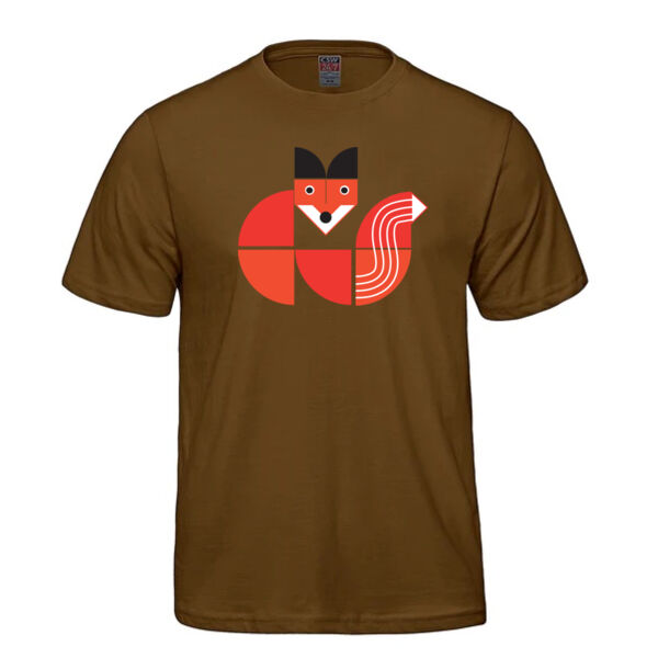 Version 2 - ADULT Fox Tangram Cotton T-Shirt Thumbnail