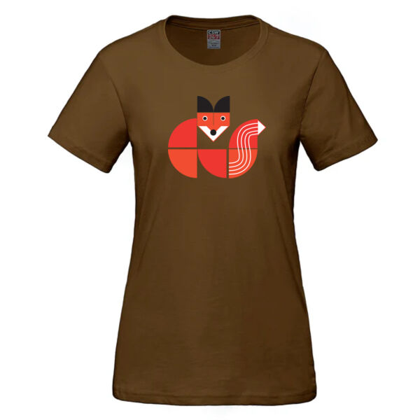 Version 2 - LADIES Fox Tangram Cotton T-Shirt Thumbnail