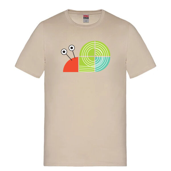 Version 2 - ADULT Snail Tangram Cotton T-Shirt Thumbnail
