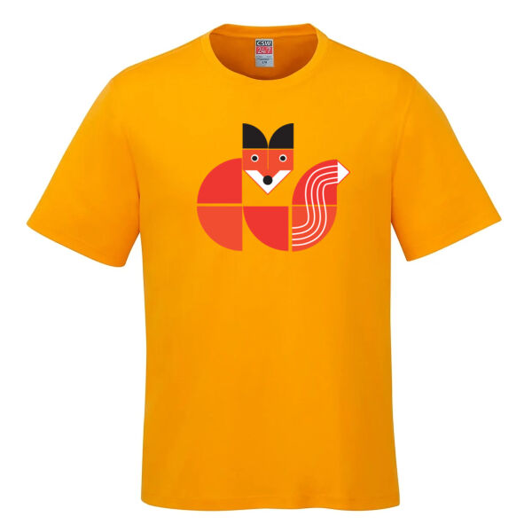 Version 2 - ADULT Fox Tangram Cotton T-Shirt Thumbnail