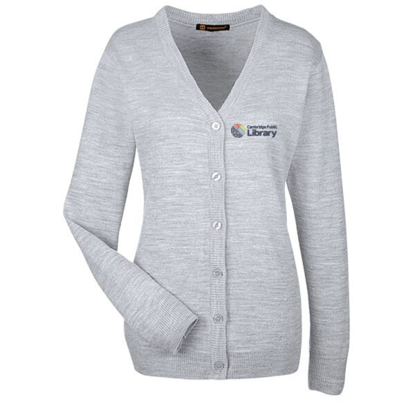 Embroidered Women's V-Neck Button Cardigan Sweater Thumbnail