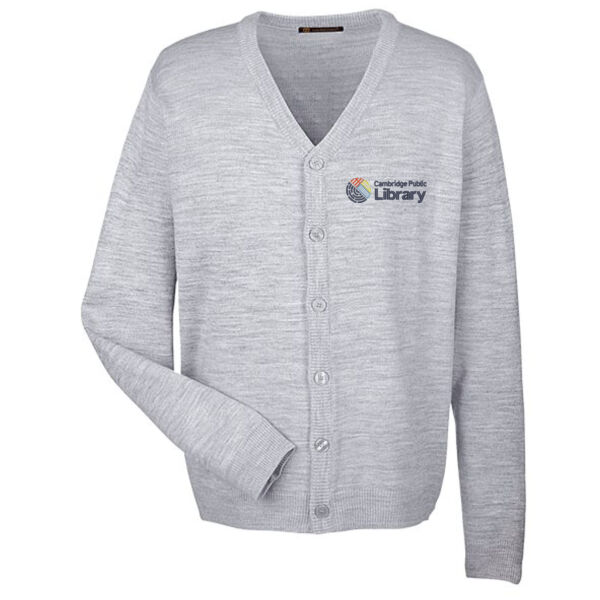 Embroidered Men's V-Neck Button Cardigan Sweater Thumbnail